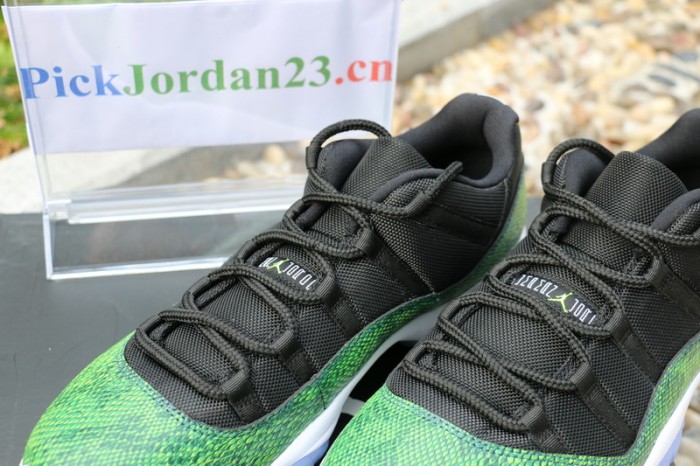 Authentic Air Jordan 11 Low “Green Snakeskin”Shoes