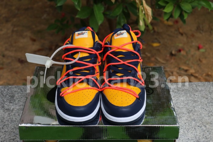 Authentic OFF-WHITE x Nike Dunk Low “University Gold”