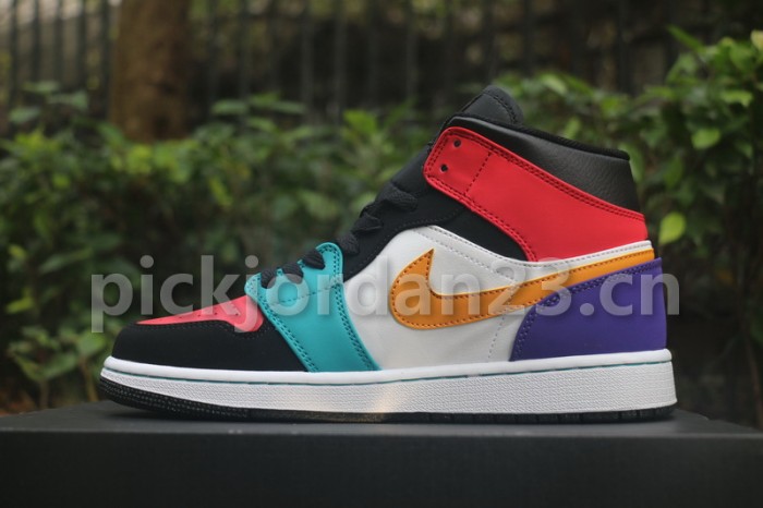 Authentic Air Jordan 1 Mid  Multicolor 