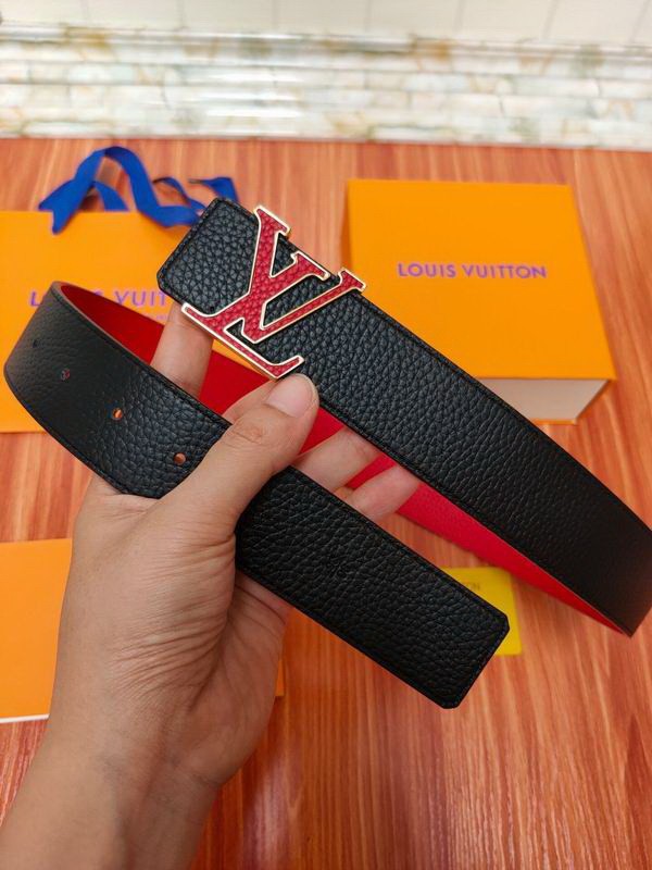 Super Perfect Quality LV Belts(100% Genuine Leather Steel Buckle)-1413