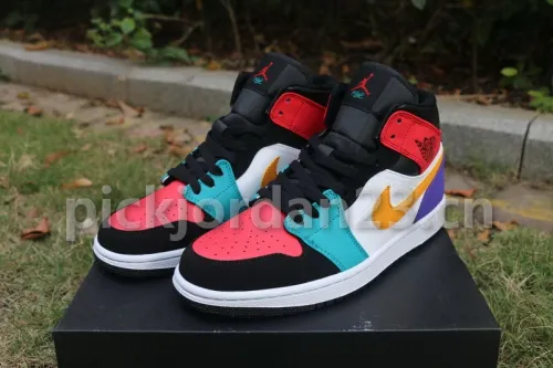 Authentic Air Jordan 1 Mid  Multicolor 