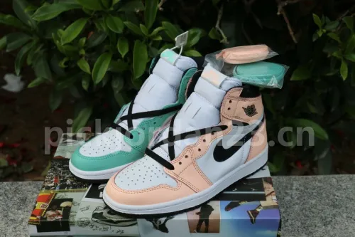 Authentic Air Jordan 1 Pink Green