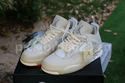 Authentic OFF-WHITE x Air Jordan 4 SP WMNS “Sail”