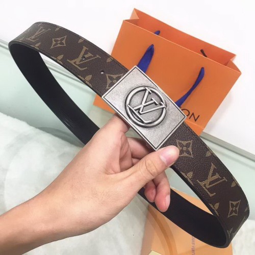 Super Perfect Quality LV Belts(100% Genuine Leather Steel Buckle)-1505