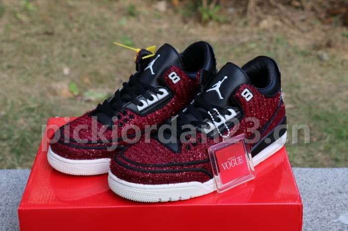 Authentic  Vogue x Air Jordan 3 “AWOK” University Red