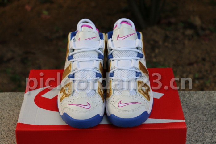 Authentic Nike WMNS Air More Uptempo White Gold
