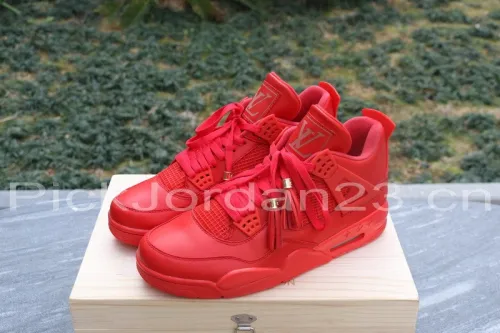 Authentic Air Jordan 4 “Red Louis Vuitton Don”