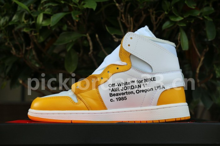 Authentic Off White x Air Jordan 1 White Yellow