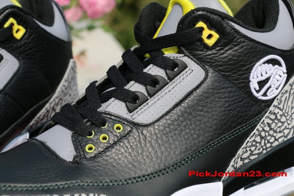 Authentic Air Jordan 3 Oregon Ducks Black