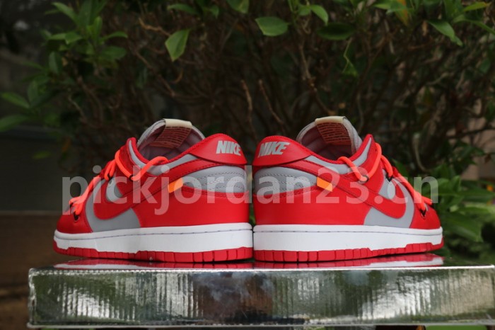 Authentic OFF-WHITE x Nike Dunk Low Red Grey