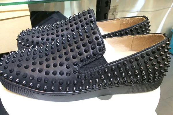 Super Max Perfect Christian Louboutin Roller-Boat Mens Flat Black（with receipt)