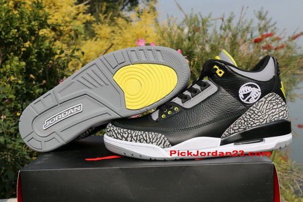 Authentic Air Jordan 3 Oregon Ducks Black