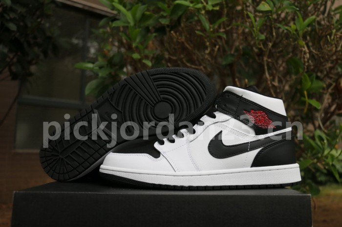 Authentic Air Jordan 1 Mid “Reverse Black Toe”