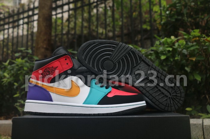 Authentic Air Jordan 1 Mid  Multicolor 