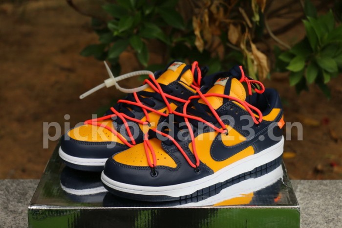 Authentic OFF-WHITE x Nike Dunk Low “University Gold”