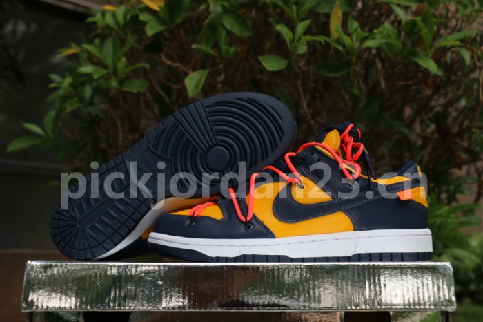 Authentic OFF-WHITE x Nike Dunk Low “University Gold”