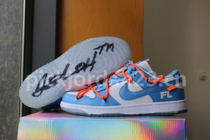 Authentic OFF-WHITE x Futura x Nike Dunk UNC