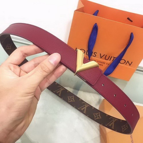 Super Perfect Quality LV women Belts(100% Genuine Leather,Steel Buckle)-083