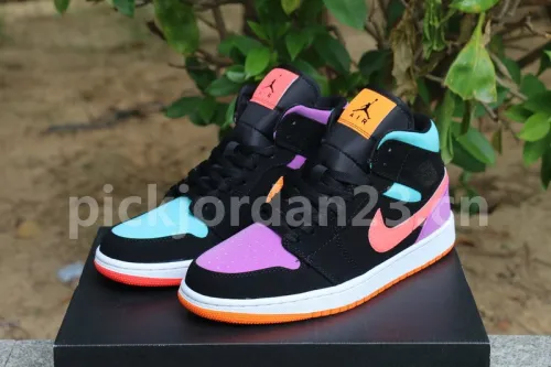 Authentic Air Jordan 1 Mid Black Total Orange