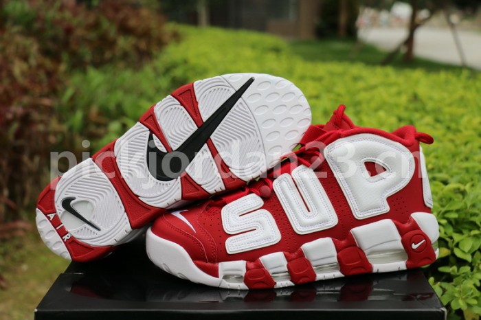 Authentic Supreme x Nike Air More Uptempo Red