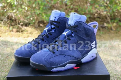 Authentic Air Jordan 6 UNC Championship PE Navy