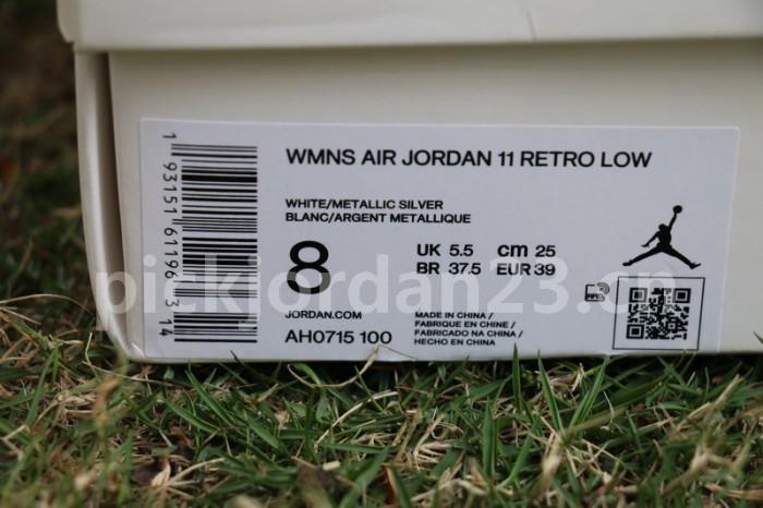 Authentic Air Jordan 11 WMNS “Metallic Silver”  Low Top