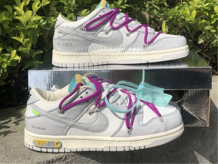 Authentic Off-White x Nike Dunk Low Beige Grey Women Shoes