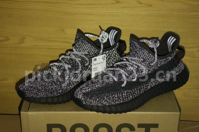 Authentic Yeezy Boost 350 V2 Static Black full-reflective