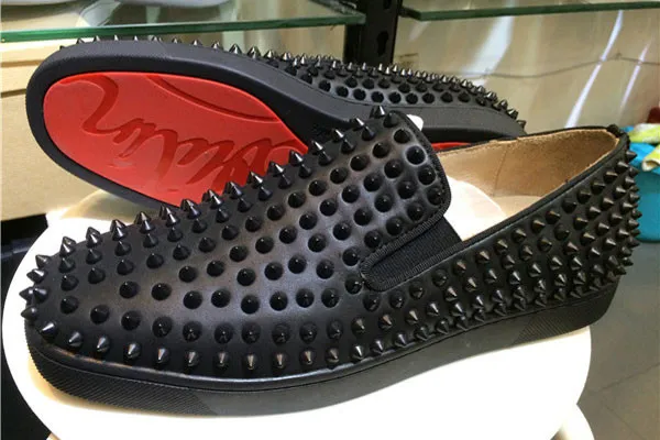 Super Max Perfect Christian Louboutin Roller-Boat Mens Flat Black（with receipt)