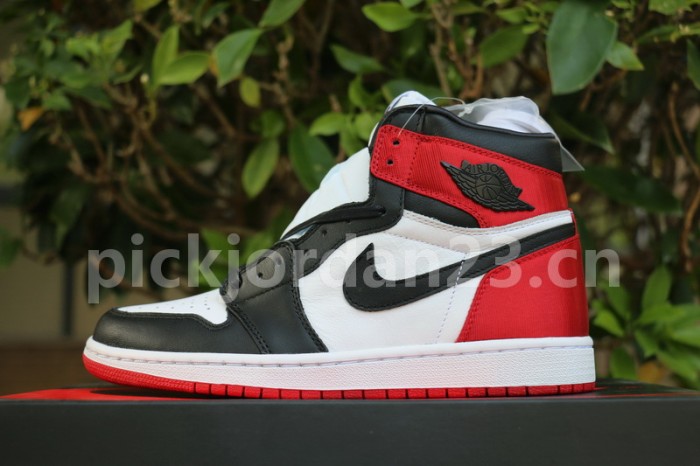 Authentic Air Jordan 1 Satin “Black Toe” GS