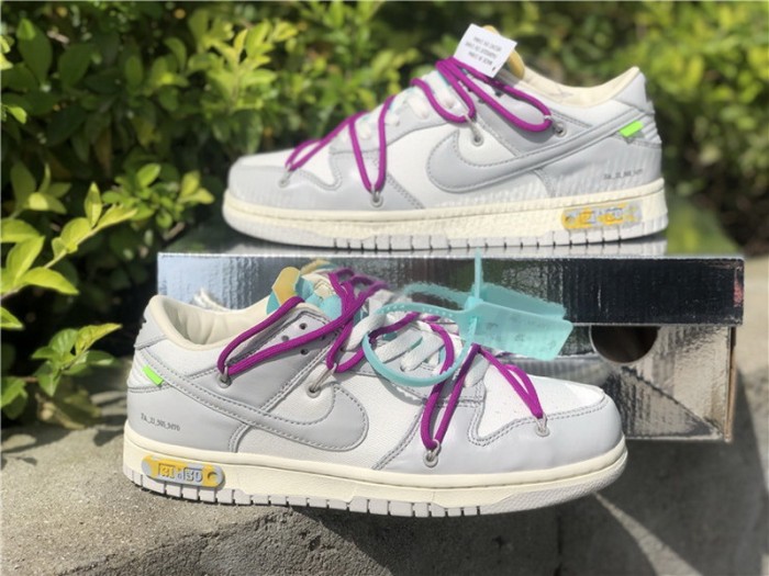 Authentic Off-White x Nike Dunk Low Beige Grey