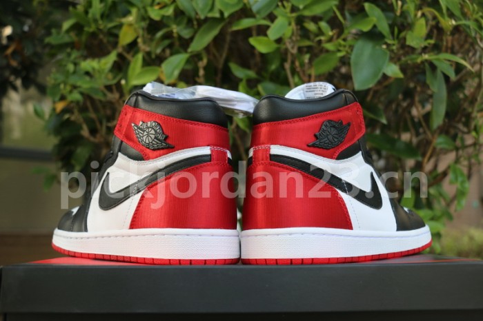 Authentic Air Jordan 1 Satin “Black Toe” GS