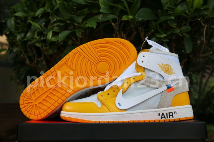 Authentic Off White x Air Jordan 1 White Yellow