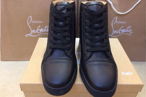 Super Max perfect Christian Louboutin High Top Black leather Sneaker（with receipt)