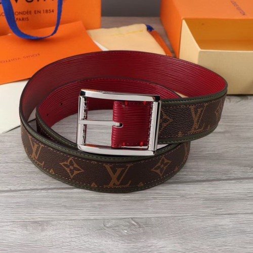 Super Perfect Quality LV Belts(100% Genuine Leather Steel Buckle)-1626