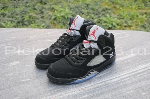 Authentic Air Jordan 5 Black/Metallic Silver