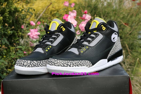 Authentic Air Jordan 3 Oregon Ducks Black