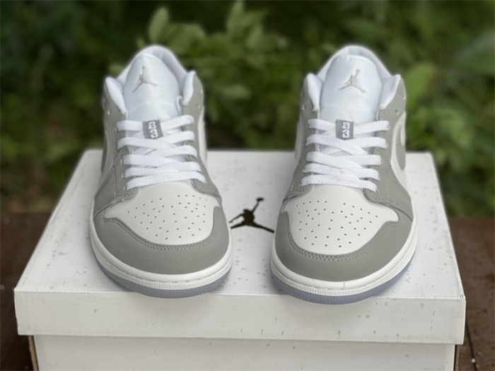 Authentic Air Jordan 1 Low “Wolf Grey”  Women