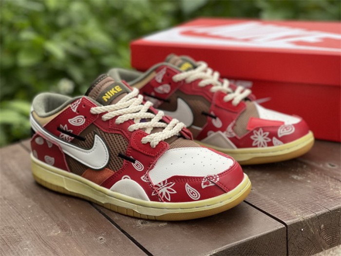 Authentic Nike Dunk Scrap Low Red
