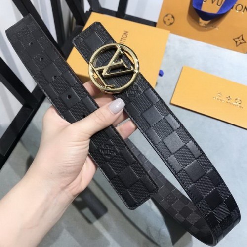 Super Perfect Quality LV Belts(100% Genuine Leather Steel Buckle)-3814