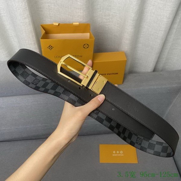 Super Perfect Quality LV Belts(100% Genuine Leather Steel Buckle)-2712