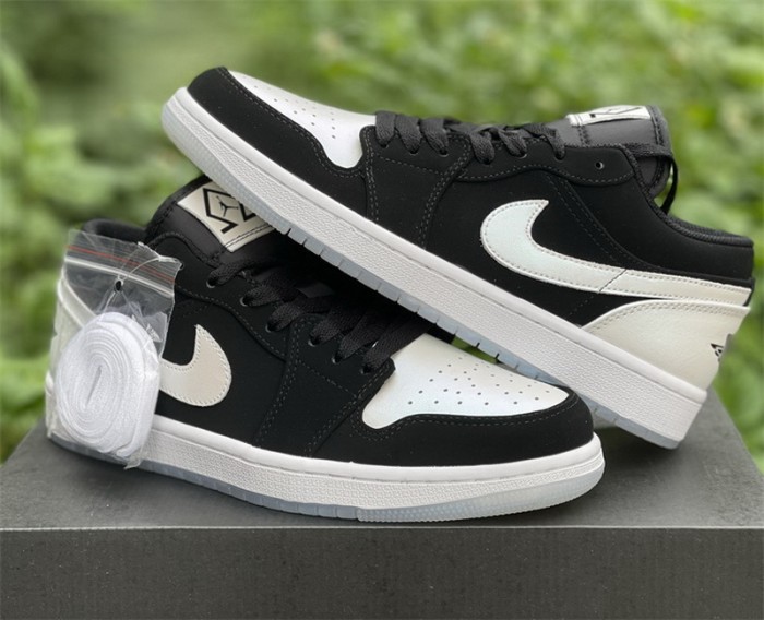 Authentic Air Jordan 1 Low Black White