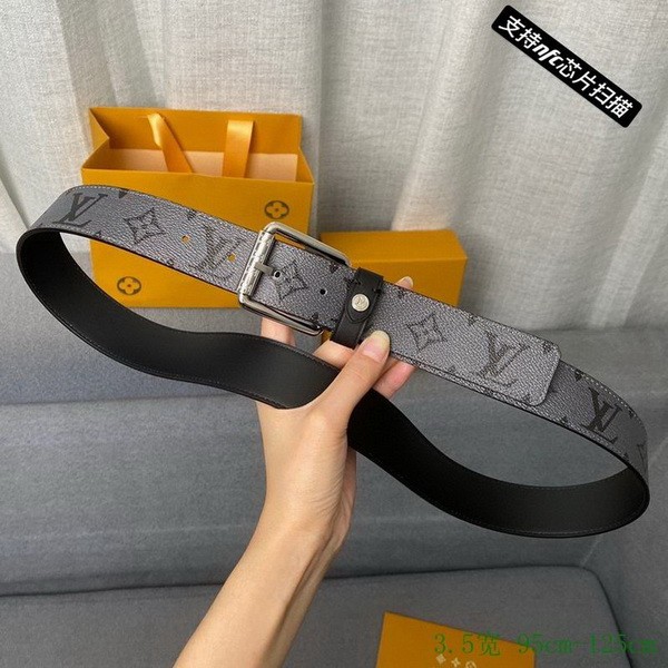 Super Perfect Quality LV Belts(100% Genuine Leather Steel Buckle)-2735