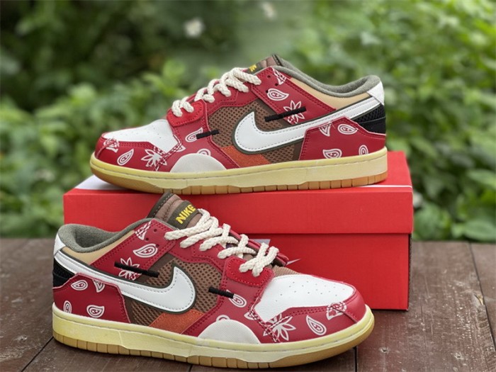 Authentic Nike Dunk Scrap Low Red