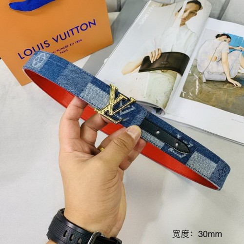 Super Perfect Quality LV Belts(100% Genuine Leather Steel Buckle)-3375