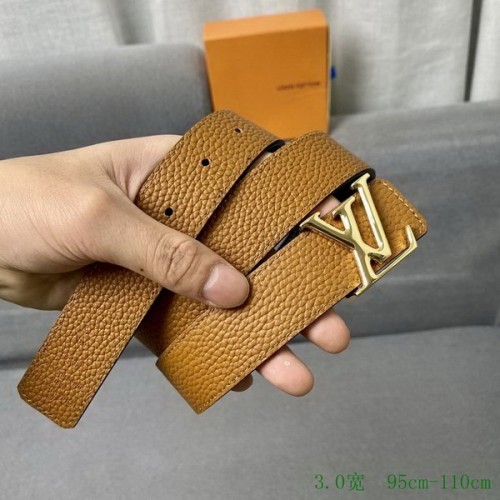 Super Perfect Quality LV Belts(100% Genuine Leather Steel Buckle)-3247