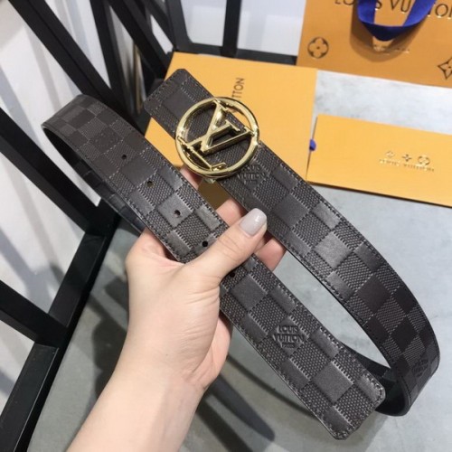 Super Perfect Quality LV Belts(100% Genuine Leather Steel Buckle)-3813