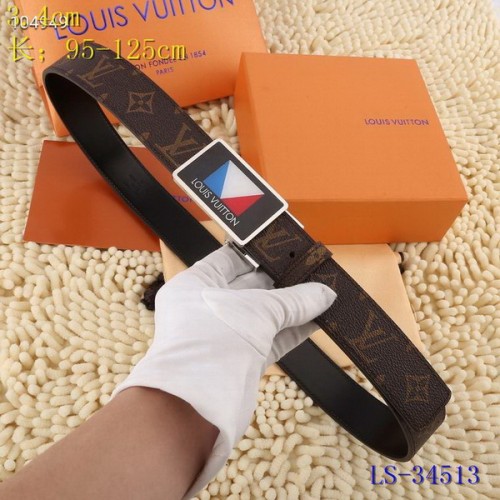 Super Perfect Quality LV Belts(100% Genuine Leather Steel Buckle)-3521