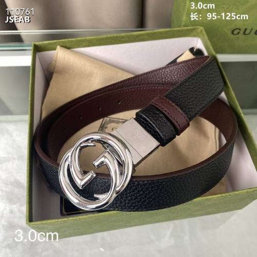 Super Perfect Quality G Belts(100% Genuine Leather,steel Buckle)-3037