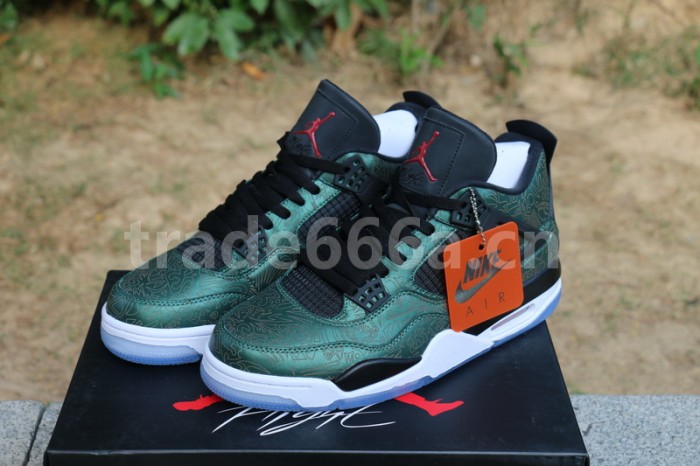 Authentic Air Jordan 4 Green Laser